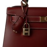 Kelly 28 Rouge H Chamonix White Stitching Gold Plated [E] Stamp - Image 3