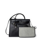 Herbag Zip PM 31 Black and Ecru Toile H Berline Vache Hunter Palladium Plated Z Stamp