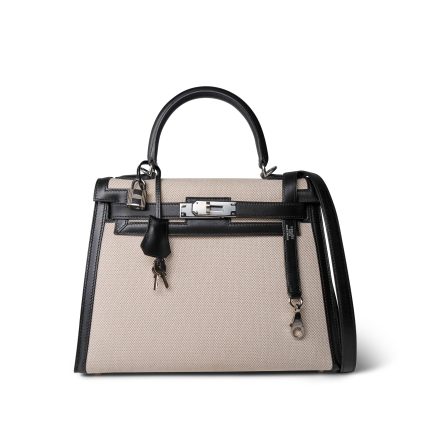 Kelly Sellier 28 Noir Écru Swift Toile Palladium [F] Stamp