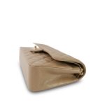 22A Dark Beige Quilted Caviar Classic Flap Medium LGHW - Image 12