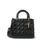Black Lambskin Cannage Lady Dior Medium - Image 16