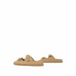 24P Beige Lambskin Quilted Velcro Sandals/Mules Light Gold Hardware - Image 5