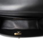 22A Black Lambskin Mini Top Handle Light Gold Hardware - Image 9