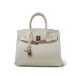 Birkin 30 Craie Veau Epsom Rose Gold Plated Y Stamp - Image 11
