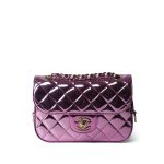 24C Shiny Light Pink Calfskin Quilted Flap Bag & Coin Purse - Image 2