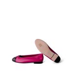 Chanel Fuchsia/Black Lambskin Cap Toe CC Ballerina Flats Size 38/7.5 - Image 6