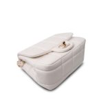 White Lambskin Quilted Monacoco Mini Square Flap LGHW - Image 7