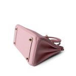 Birkin 25 Rose Sakura Swift Gold Plated X Stamp - Image 9