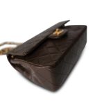 Dark Brown Lambskin Quilted Classic Flap Small Gold Hardware - Image 3
