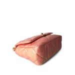 21P Iridescent Pink/Gold Lambskin Quilted 19 Flap Small Mixed Hardware - Image 8