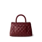 21A Burgundy Caviar Quilted Coco Handle Small LGHW - Image 5