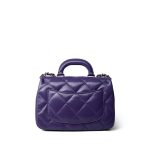24C Purple Shiny Lambskin Coco Trip Flap Bag LGHW - Image 3