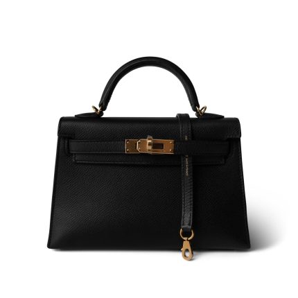 Mini Kelly Sellier Black Veau Epsom Gold Plated Hardware D Stamp
