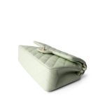22C Light Green Caviar Quilted Classic Flap Small LGHW - Image 5