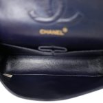 Navy Lambskin Quilted Classic Flap Medium Gold Hardware - Image 13