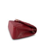 19B Red Caviar Quilted Small Classic Flap Light Gold Hardware - Image 12
