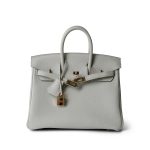 Birkin 25 Gris Perle Togo Gold Plated Z Stamp - Image 9