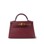 Mini Kelly Sellier Rouge H Chèvre Mysore Gold Plated Y Stamp - Image 5
