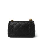 Black Caviar Quilted Mini Sweetheart Single Flap Bag Aged GHW - Image 4