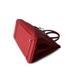 Birkin 30 Verso Rouge Casaque/Rouge H Togo Palladium Plated Y Stamp - Image 9
