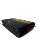 Gold Iridescent Python Black Calfskin WOC Aged Gold Hardware - Image 7