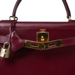Kelly 28 Rouge H Box Calfskin Gold Plated O Circle Stamp - Image 8