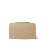 Beige Lambskin Quilted Diana Flap Medium Gold Hardware - Image 3