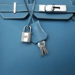 Birkin 30 Blue Jean Togo Palladium Plated [E] Stamp - Image 13