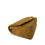 Dark Beige Linen Quilted Diana Flap Medium Gold Hardware - Image 5