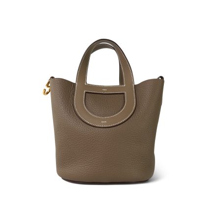 In The Loop 18 Etoupe Taurillon Clemence/Swift Gold Plated B Stamp