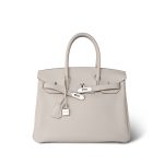 Birkin 30 Craie Togo Palladium Plated C Stamp - Image 11