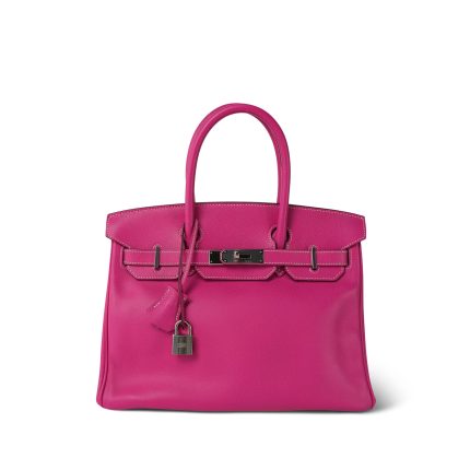 Birkin 30 (Candy Model) Rose Tyrien / Rubis Veau Epsom Leather Palladium Plated P Square Stamp