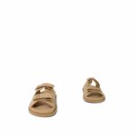 24P Beige Lambskin Quilted Velcro Sandals/Mules Light Gold Hardware - Image 3