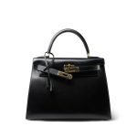 Vintage Kelly 28 Black Box Calfskin Gold Plated - Image 7