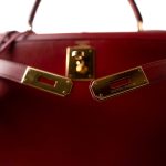 Kelly 28 Rouge Box Calfskin Gold Plated (X) Stamp - Image 17