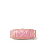 Pink Iridescent Calfskin Quilted 19 Flap Small Mixed Hardware - Image 4