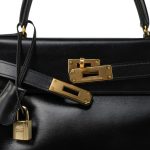 Kelly 28 Black Box Calfskin Gold Plated U Circle Stamp - Image 12
