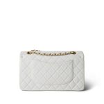 White Lambskin Quilted Classic Flap Medium Gold Hardware - Image 4