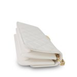 White Caviar Quilted Flap Charm Wallet On Chain WOC Gold Hardware - Image 10