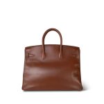 Birkin 35 Noisette Box Calfskin Gold Plated E Square Stamp - Image 7