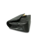 Dark Green/Khaki Lambskin Quilted Classic Flap Medium Gold Hardware - Image 9