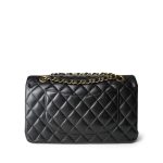 Black Lambskin Quilted Classic Flap Medium GHW - Image 4