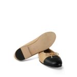 Beige/Black Lambskin Cap Toe CC Ballerina Flats Size 41.5 - Image 8