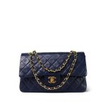 Navy Lambskin Quilted Medium Classic Flap GHW - Image 8