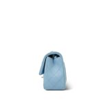 Light Blue Lambskin Quilted Mini Rectangular Flap Mini LGHW - Image 3
