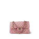 22C Sakura Pink Caviar Quilted Classic Flap Small LGHW - Image 11