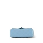 Light Blue Lambskin Quilted Mini Rectangular Flap Mini LGHW - Image 4