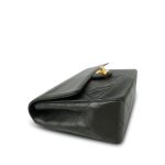 Dark Green/Khaki Lambskin Quilted Border Single Flap Gold Hardware - Image 12