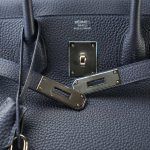 Birkin 30 Bleu Nuit Togo Palladium Plated Z Stamp - Image 10