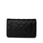 Black Caviar Quilted Wallet on Chain WOC Silver Hardware - Image 4